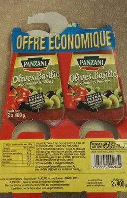 Sauce tomate olives et basilic