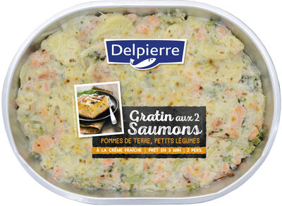 Gratin aux 2 saumons, pommes de terre & petits légumes