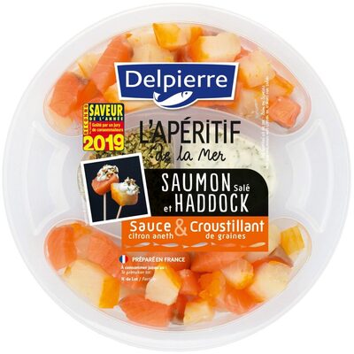 Saumon salé & Haddock, sauce et croustillant