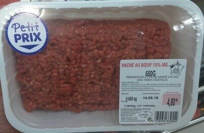 Haché au Boeuf 15% MG