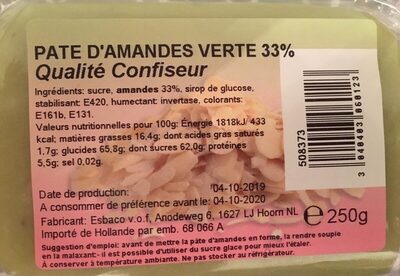 Pate d'amande verte