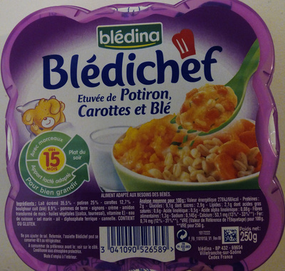 Blédichef Etuvée de Potiron, Carottes et Blé