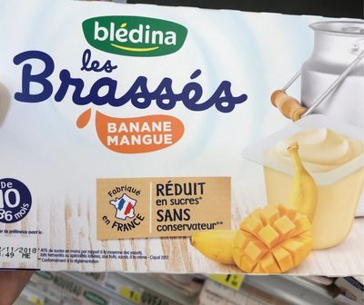 Les Brassés Banane Mangue 6X95G Dès 10 mois