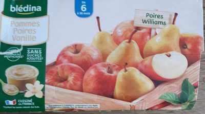 BLEDINA COUPELLES FRUITS Pommes Poires Vanille 12x100g Dès 6 Mois