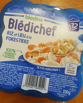 BLEDICHEF 230g Riz et Lieu à la Forestière Dès 12 mois