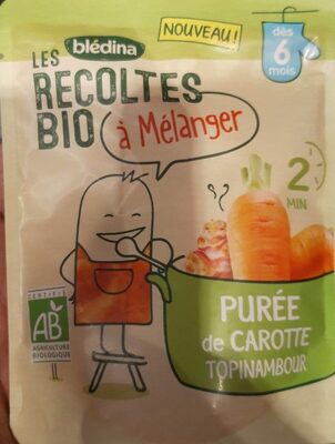 LES RECOLTES BIO à mélanger Sachet 120g Purée de Carotte Topinambour Dès 6 mois