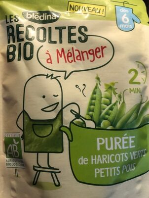 LES RECOLTES BIO à mélanger Sachet 120g Purée de Haricots Verts Petits Pois Dès 6 mois