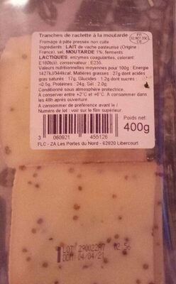 Tranche de raclette à la moutarde