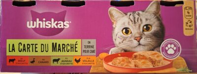 La Carte du Marché, Terrines pour chats au bœuf, au canard, à l'agneau, à l'agneau, à la volaille 4 x 400 g