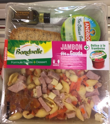 Formule Salade + Dessert Jambon dés de Gouda + Délice à la framboise