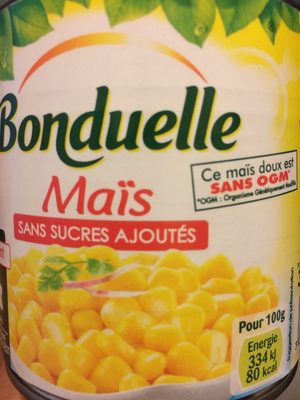Maïs sans sucres ajoutés