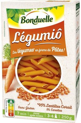 Légumiô - Pâtes de Lentilles Corail et Carottes