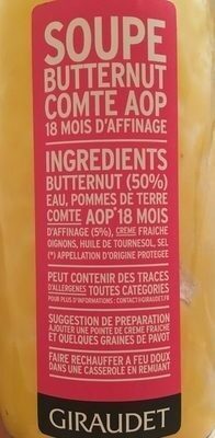 Soupe butternut comte aop