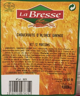 Choucroute d’Alsace garie