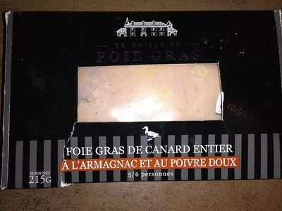 Foie gras de canard entier a l'Armagnac et au poivre doux