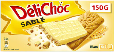 Biscuits Délichoc sablés Chocolat blanc - 150g