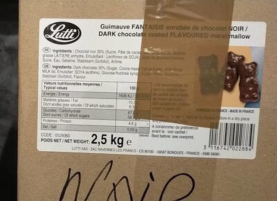 Guimauve fantaisie enrobée de chocolat noir