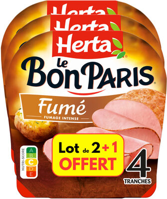 HERTA LE BON PARIS Jambon fumé x4 LOT 2+1 OFFERT