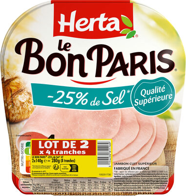 HERTA LE BON PARIS Jambon sel réduit x4 LOT 2