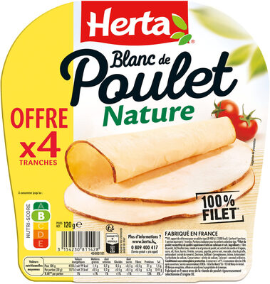 HERTA Blanc de Poulet Nature x4 120g
