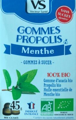 Gommes Propolis Menthe Sans Sucre Bio