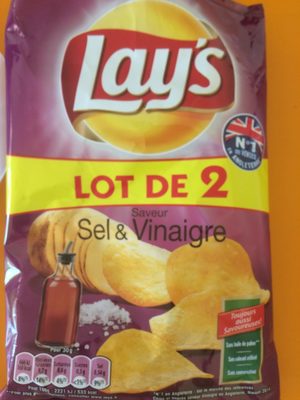 Lay's saveur sel & vinaigre lot de 2 x 130 g