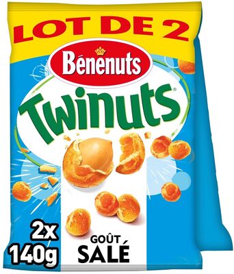 Bénénuts Twinuts goût salé lot de 2 x 140 g