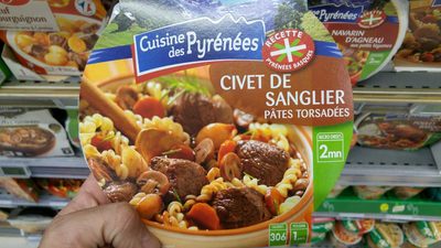 Civet de sanglier aux pates torsadees