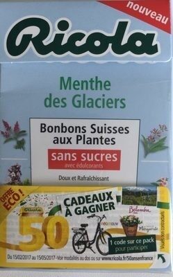 Ricola menthe des glaciers sans sucres 50g offre éco 50 ans
