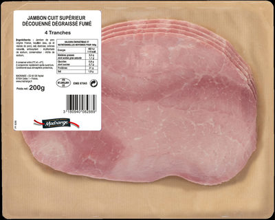 Jambon cuit supérieur découenné dégraissé fumé 4tr