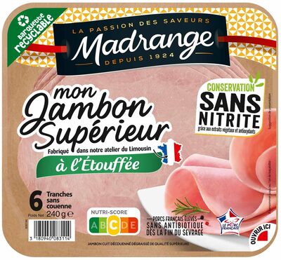 Mon Jambon Supérieur à l'Étouffée conservation sans nitrite (6 tranches)