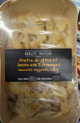 Gratin de pâtes et bacon et 3 fromages