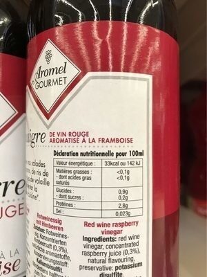 Vinaigre vin rouge arome framboise