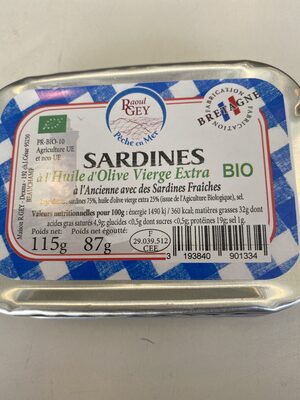 Sardines à l’huile d’Olive Vierge Extra Bio