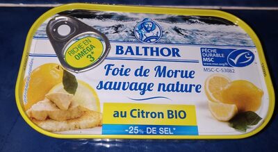 Foie de morue sauvage nature au citron bio