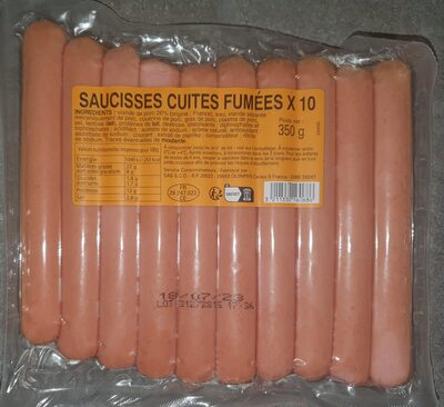 Saucisses cuites fumées x10