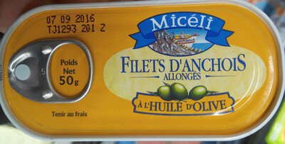 Filets d'anchois allongés à l'huile d'olive