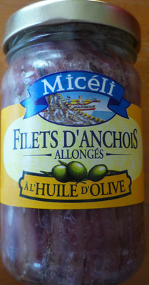 Filets d'anchois allongés à l'huile d'olive