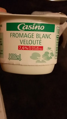 Fromage blanc velouté 7,6% de mat. gr. sur produit fini