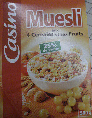 Muesli aux 4 céréales et aux fruits