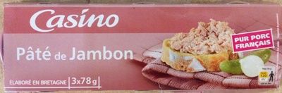 Pâté de jambon qualité supérieure 3x78 g (234 g) Pur porc français Casino