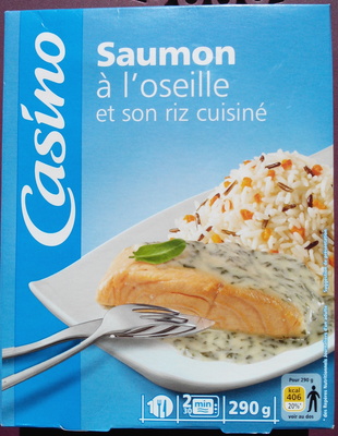 Saumon à l'oseille et son riz cuisiné