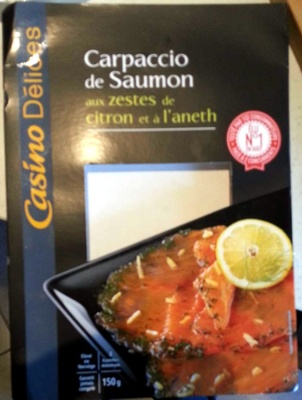 Carpaccio de Saumon aux zestes de citron et à l'aneth