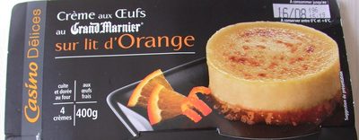 Crème aux œufs saveur vanille sur lit à l'orange - cuite et dorée au four