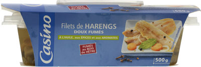 Filets de harengs fumés doux à l'huile, aux aromates et aux épices