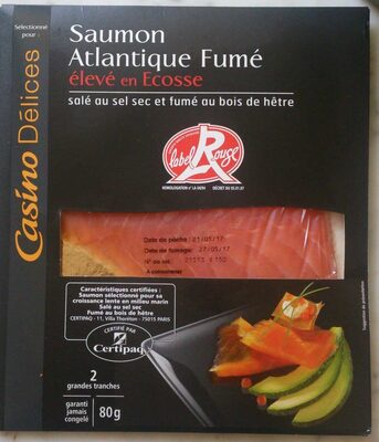Saumon Atlantique fumé élevé en Ecosse