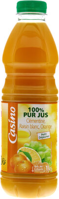 100% pur jus clémentine raisin blanc orange