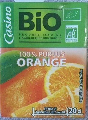 100% pur jus d'orange Bio