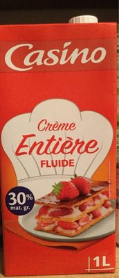 CASINO Crème Entière FLUIDE 30 % de mat. gr.