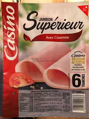 Jambon cuit supérieur avec couenne